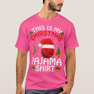 Cricket Sports Lover This Is My Cricket Christmas T-Shirt