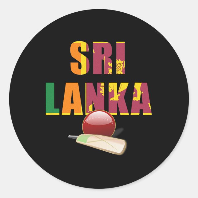Cricket Sri Lanka Flag T Ll  Classic Round Sticker (Front)