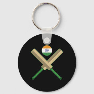 Cricket T Cricket Ll Indian Flag India Cricket Keychain