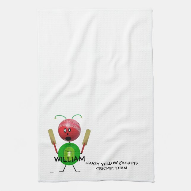 Cricket Team Kitchen Towel (Vertical)