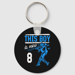 Cricket - This Boy Is Now 8 Year Old 8 Th Birthday Keychain