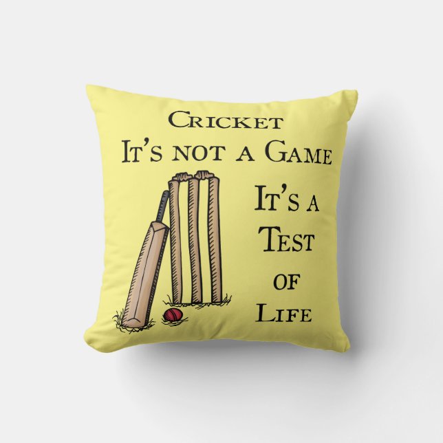 Cricket Throw Pillow (Front)