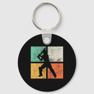 Cricket Tsman Gift Player Coach Retro Keychain