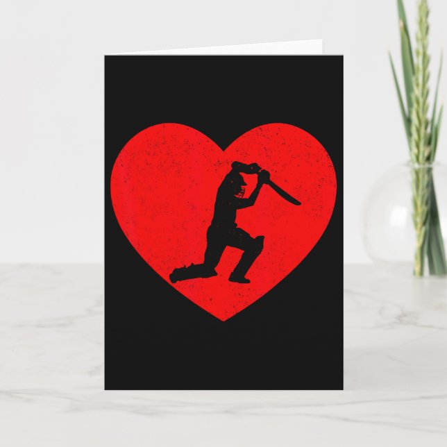 Cricket Valentine Heart Shape Cricket Lovers  Card (Front)