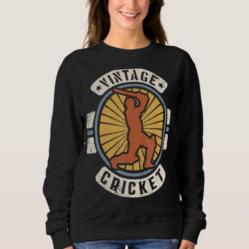 Cricket Vintage Classic Retro 60s 70s Sports Sweatshirt