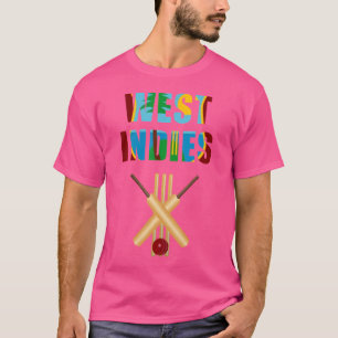 Cricket West Indies Flag Bat Ball Wicket T-Shirt