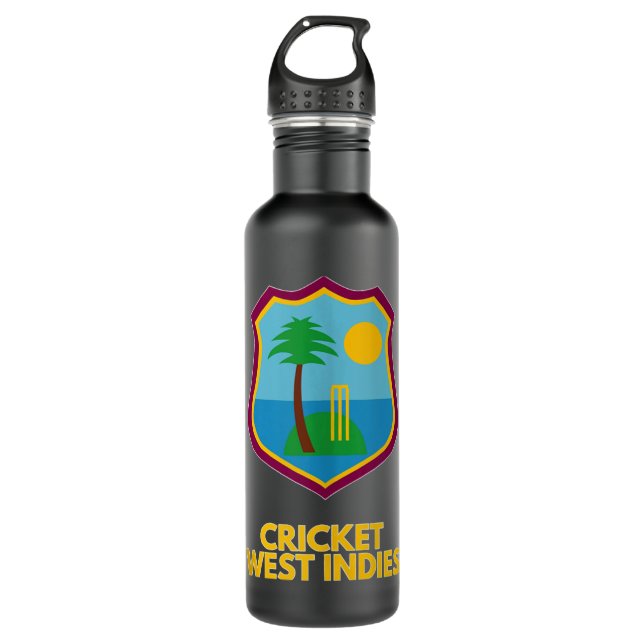 Cricket West Indies Supporter Tank Top Stainless Steel Water Bottle (Front)