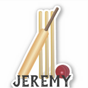 Cricket, wicket and ball template, customize stick sticker