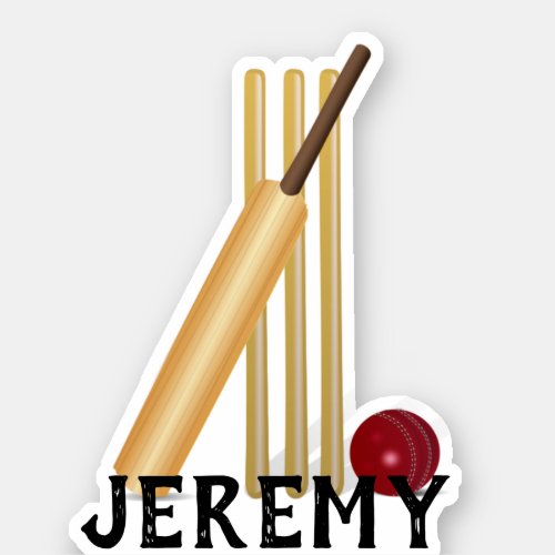Cricket wicket and ball template customize stick sticker