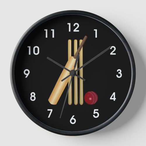Cricket _ Wicket Bat and Ball Clock