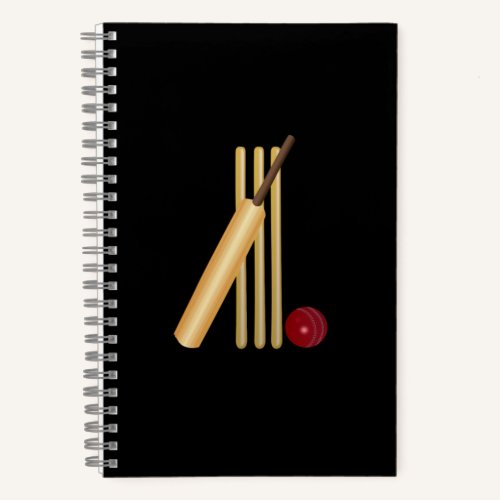 Cricket - Wicket, Bat and Ball Notebook