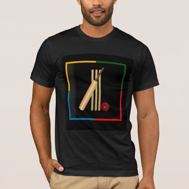 Cricket, wicket, bat and ball,  T-Shirt (Front)