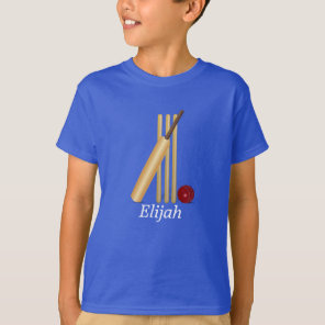 Cricket - Wicket, Bat and Ball Template T-Shirt