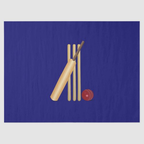 Cricket, wicket, bat and ball, tissue paper