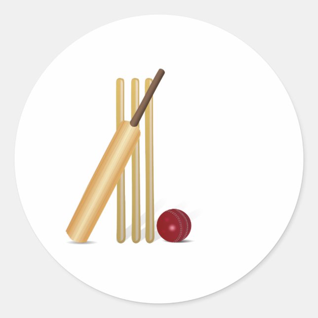 Cricket Wicket Classic Round Sticker (Front)