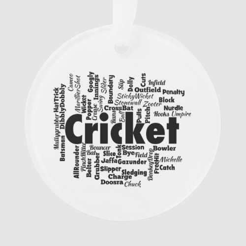 Cricket Word Cloud Ornament