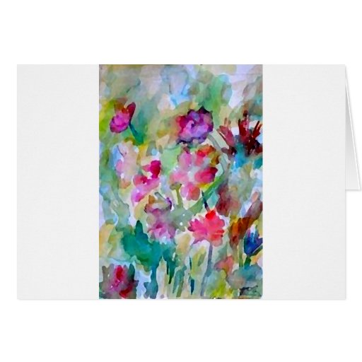 CricketDiane Flower Garden Watercolor Abstract Card | Zazzle