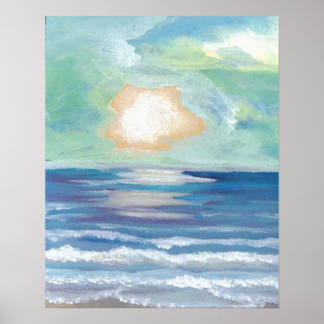 CricketDiane Ocean Poster - Beach Sunset (Front)