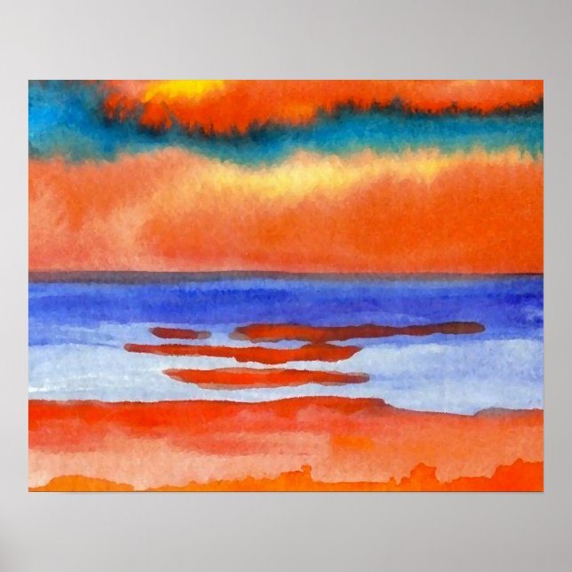 CricketDiane Ocean Poster - Vibrant Sunset 1 (Front)
