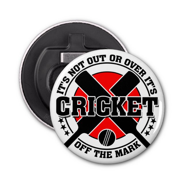 Cricketer's Off The Mark Cricket Bottle Opener (Front)