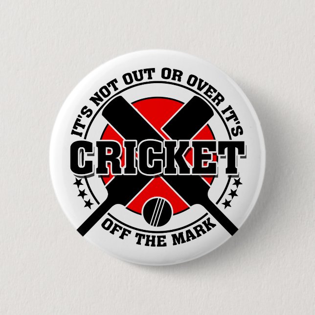 Cricketer's Off The Mark Cricket Button (Front)