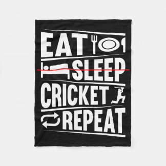 Cricketing Funny Cricket Player - Eat Sleep Cricke Fleece Blanket