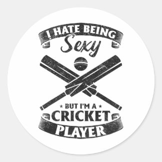 Cricketing - I Hate Being Y But I'm A Cricket Play Classic Round Sticker