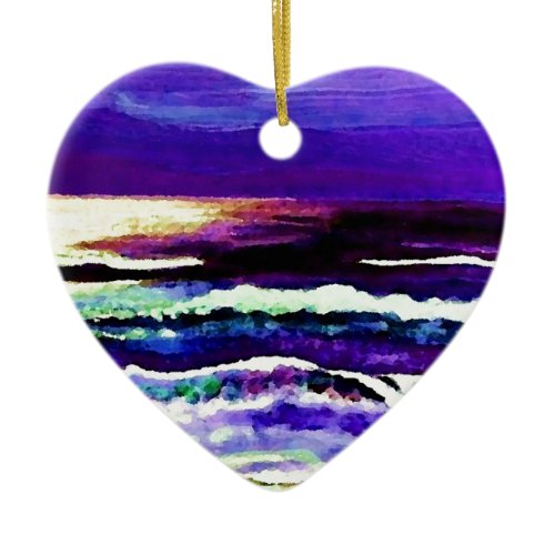 Cricket's Night Ocean Moonlight Ocean Waves Ceramic Ornament