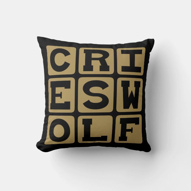 Cries Wolf, Raises Alarm Throw Pillow (Front)