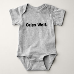 Cries Wolf Unisex Hipster Baby One-Piece! Baby Bodysuit