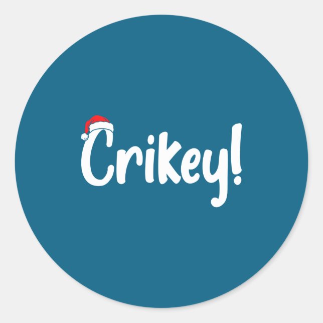 Crikey Christmas Santa Hat Matching Christmas Fami Classic Round Sticker (Front)