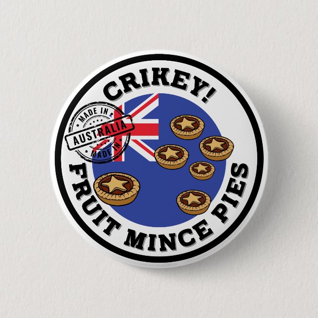 Crikey! - (Stellar) Fruit Mince Pies Button (Front)
