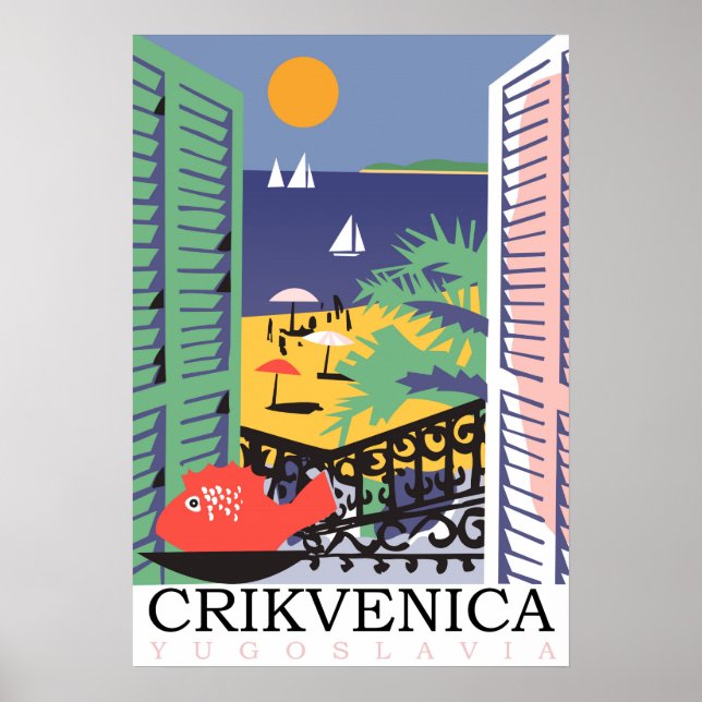 Crikvenica, Yugoslavia, window view Poster (Front)