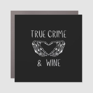 Crime And Wine Skeleton Hands Modern Aesthetic Car Magnet