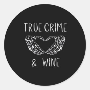 Crime And Wine Skeleton Hands Modern Aesthetic Classic Round Sticker