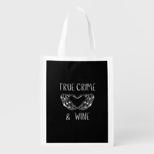 Crime And Wine Skeleton Hands Modern Aesthetic Grocery Bag