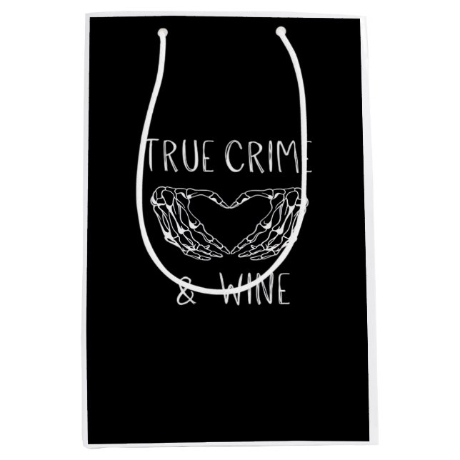 Crime And Wine Skeleton Hands Modern Aesthetic Medium Gift Bag (Front)