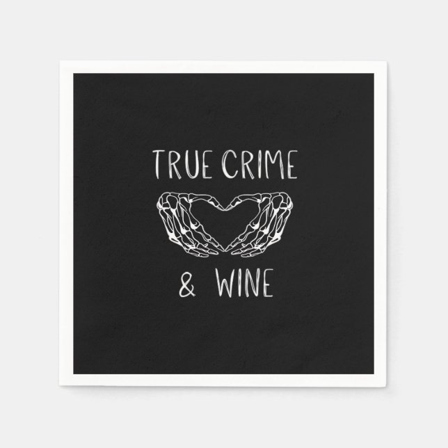 Crime And Wine Skeleton Hands Modern Aesthetic Napkins (Front)