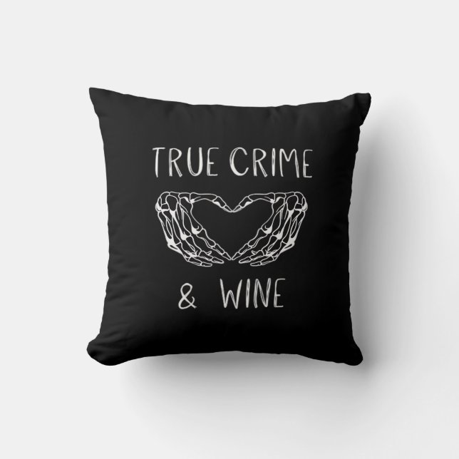 Crime And Wine Skeleton Hands Modern Aesthetic Throw Pillow (Front)