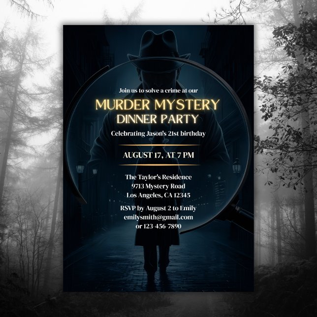 Crime Detective Game Murder Mystery Party Birthday Invitation (Creator Uploaded)