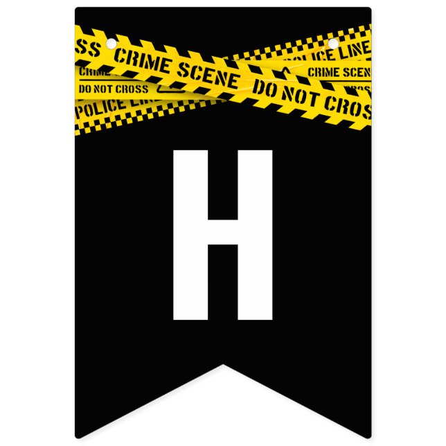 Crime Scene Birthday Party with Yellow Police Tape Bunting Flags (Second Flag)