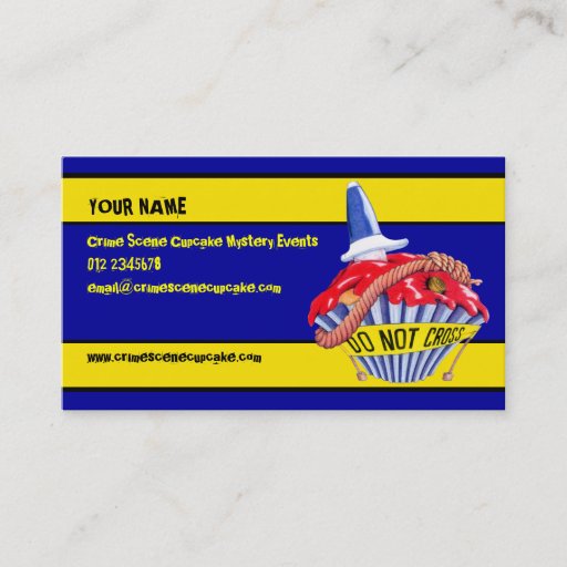 Customizable Crime Scene Cupcake Business Card