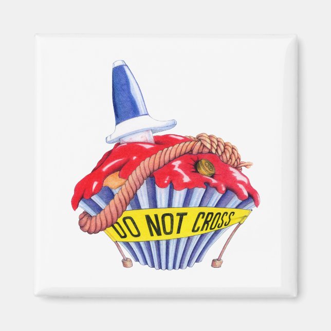 Crime Scene Cupcake Magnet (Front)