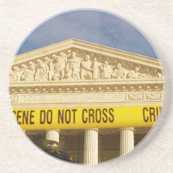 Crime Scene Do Not Cross U.s. Supreme Court Sandstone Coaster by allphotos at Zazzle