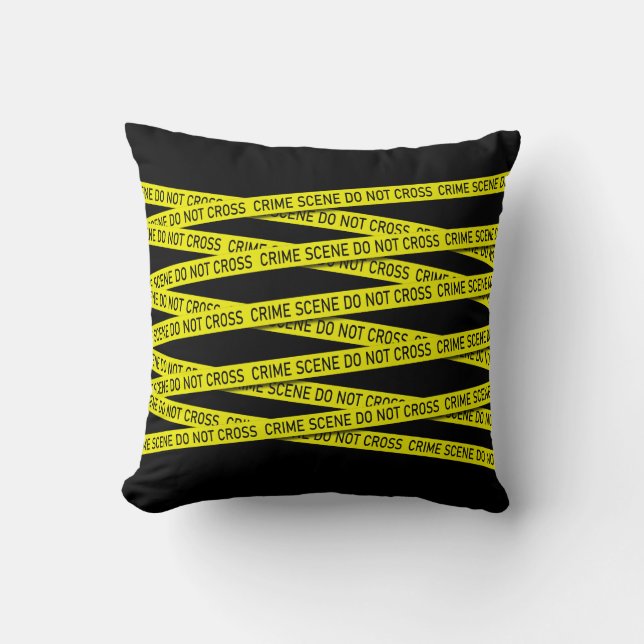 Crime Scene Do Not Enter Police Detective Novelty Throw Pillow (Front)