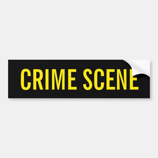 CRIME SCENE - Golden Yellow Logo Emblem Bumper Sticker (Front)
