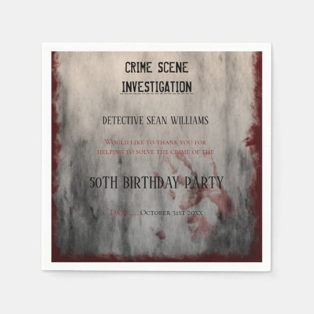 Crime Scene Investigation 50th Birthday Napkins (Front)