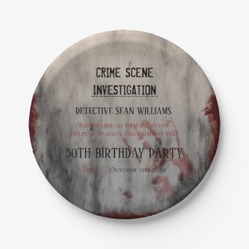 Crime Scene Investigation 50th Birthday Paper Plates by Sarah_Designs at Zazzle