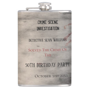 Crime Scene Investigation Birthday Flask