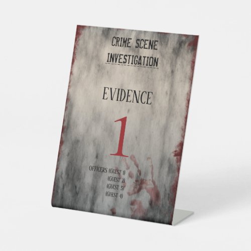 Crime Scene Investigation Birthday Table Number Pedestal Sign